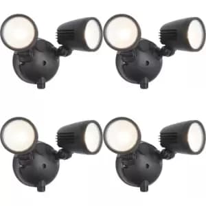 4 PACK Twin Light Outdoor Adjustable Spot Light - 2 x 10W CCT LED Module