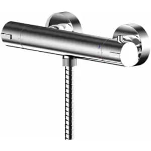 Arvan Round Thermostatic Bar Shower Valve Bottom Outlet - Chrome - Nuie