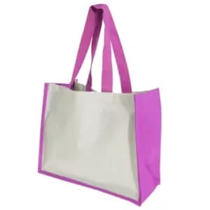 Westford Mill Printers Jute Cot Shopper Bag (21 Litres) (One Size) (Fuchsia)