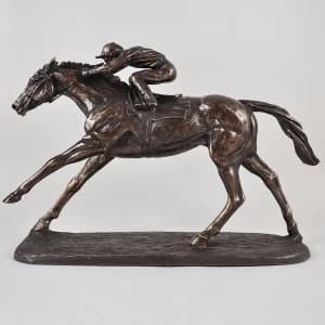 Horse Racing On The Flat by Harriet Glen Cold Cast Bronze Sculpture 22cm