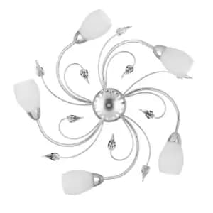 Lia 5 Light Multi Arm Semi Flush Ceiling Lamp, Chrome