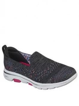 Skechers Go Walk 5 Mirage Slip On Pump - Black Multi, Black/Multi, Size 6, Women