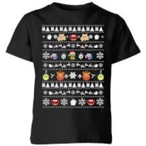 Muppets Pattern Kids Christmas T-Shirt - Black - 11-12 Years