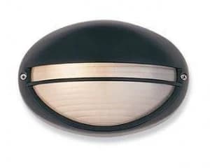 1 Light Streamline Wall Light - 100W Black, Opal Glass IP44, E27