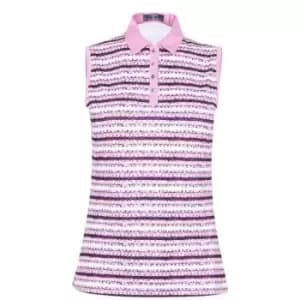 Callaway Stripe Print Vest Ladies - Pink