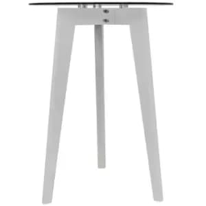 Techstyle Luna Pack Of Two Retro Solid Wood Tripod Leg And Round Glass End / Side Table White / Clear