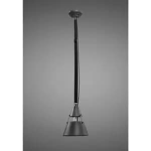 Ceiling light Industrial 1 Bulb 40W E27 oxidized metal, Black Belt