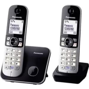 Panasonic KX-TG6812 Duo DECT, GAP Cordless analogue Hands-free Black, Silver