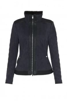 French Connection Zoe Quilted Zip Up Jacket Utility Blue