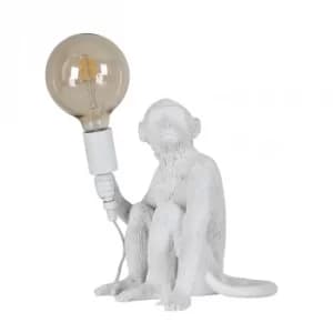 George Monkey Table Lamp in White