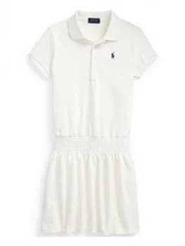 Ralph Lauren Girls Classic Short Sleeve Polo Dress - White