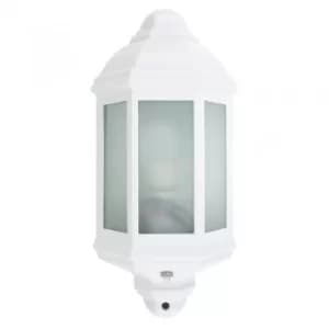 Wiltshire Outdoor Wall Lantern with Dusk 'til Dawn Sensor in Whit