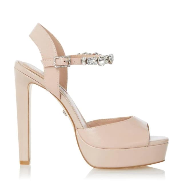Dune Light Pink Leather 'Miraculous' High Stiletto Heel Court Shoes - 3
