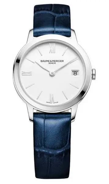 Baume & Mercier M0A10353 Classima Quartz Blue Leather Strap Watch