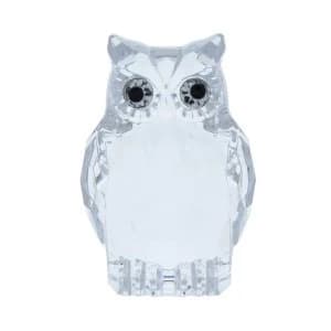 Large Acrylic Owl Two Tone Clear Ornament 8.5cm