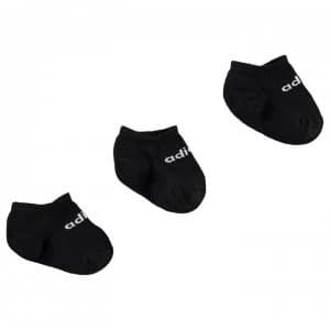 adidas Essentials No Show Socks 3 Pack - Black/White