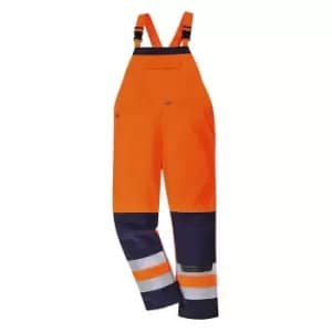 Portwest Girona Hi Vis Bib and Brace Orange / Navy M