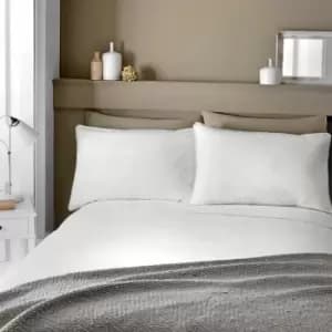 Pom Pom Trim Duvet Cover Set, White, King - Serene