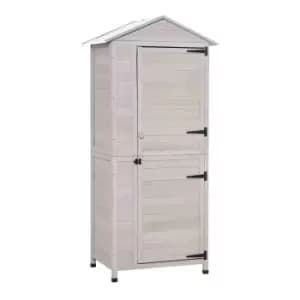 Outsunny 2' 11 x 2' Wooden 4-Tier Garden Storage Cabinet - Light Grey