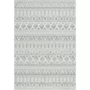 Homespace Direct - Brighton Diamond Indoor/Outdoor Rug, Light Grey, 80x150cm - Grey