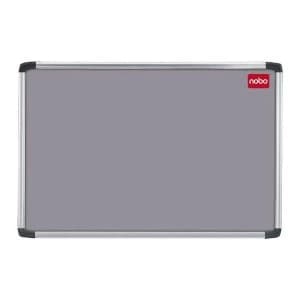 Nobo EuroPlus 900 x 600mm Noticeboard with Grey Felt Surface Aluminium Frame and Fixing Kit