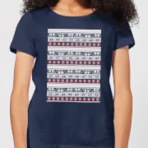 Star Wars AT-AT Pattern Womens Christmas T-Shirt - Navy - L