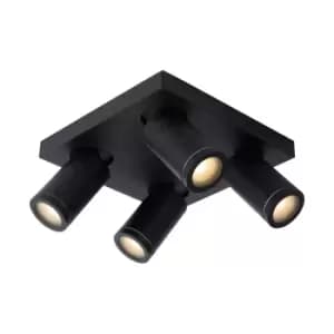 Taylor Modern Ceiling Spotlight Bathroom - LED Dim to warm - GU10 - 4x5W 2200K/3000K - IP44 - Black
