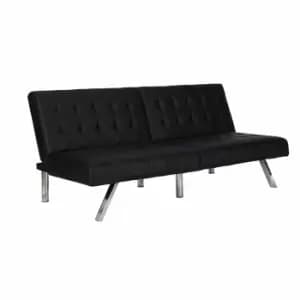 Emily Faux Leather Futon Sofa Bed, black