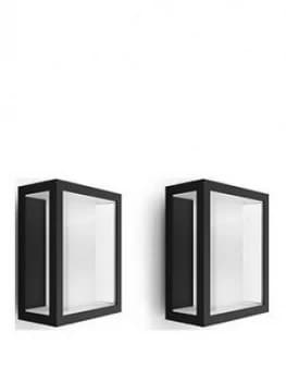 Philips Hue Impress Wide White & Colour Ambiance LED Smart Outdoor Wall Light Double Pack