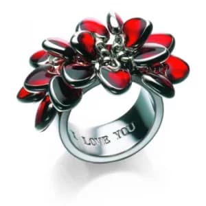 Ladies Swatch Bijoux Stainless Steel Ring Size L Love Explosion Red Heart