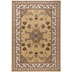 Traditional Oriental Classic Design Quality Sherborne Rug in Beige 160x230cm (5'3''x7'7'')