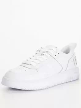HUGO Kilian Leather Basket Trainer - White, Size 39, Women