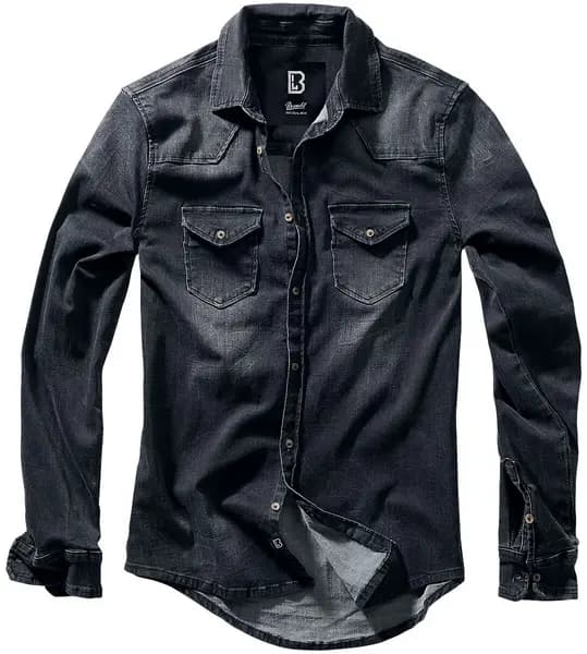 Brandit Riley Denim Shirt Jeans Shirt Black XL Men