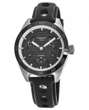 Tissot PRS 516 Automatic Black Small Second Dial Leather Strap Mens Watch T100.428.16.051.00 T100.428.16.051.00