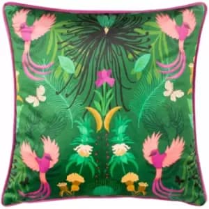 Kate Merritt Maximalist Wildlife Print Piped Edge Cushion Cover, Multi, 50 x 50 Cm