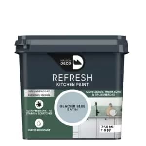 Maison Deco Refresh Kitchen Cupboards, Worktops & Splashbacks Paint Glacier Blue - 750ml