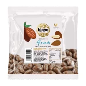 Biona Milk Chocolate Covered Almonds 70g
