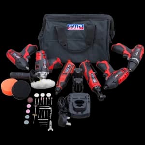 Sealey CP1200 12v Cordless 6 Piece Power Tool Kit 2 x 1.5ah Li-ion Charger Bag