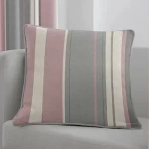 Whitworth Striped Cushion Blush, Grey and White
