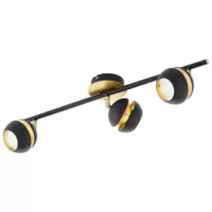 Netlighting Nocito 3 Light Triple Spotlight Matt Black, Gold, GU10
