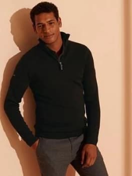 Superdry Merino Henley Jumper - Black Size M Men