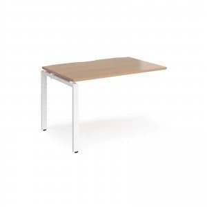 Adapt II Add On Unit Single 1200mm x 800mm - White Frame Beech top