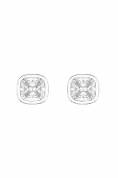Sterling Silver 925 Cubic Zirconia Square Besel Stud Earrings