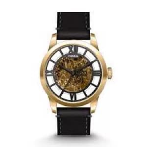 Fossil Men Townsman Automatic Black Eco Leather Watch