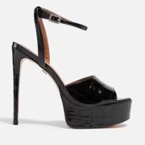 Kurt Geiger London Pierra Patent Leather Platform Sandals - UK 5