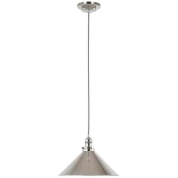 Elstead - Provence - 1 Light Dome Ceiling Pendant Polished Nickel, E27
