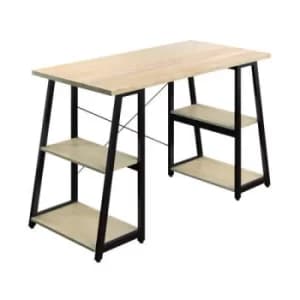 Jemini Soho Computer Desk 4 Shelves A-Frame 1300mm Oak/Brown KF90848