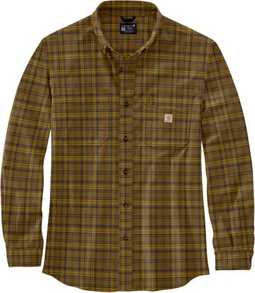 Carhartt Midweight Flannel Plaid Shirt, brown, Size 2XL