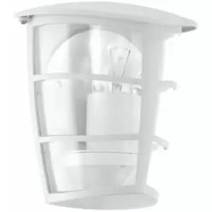 Loops - IP44 Outdoor Wall Light White & Glass Lantern 1 x 60W E27 Bulb Porch Lamp