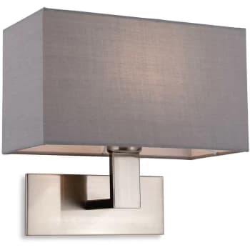 Firstlight - Raffles Wall Lamp Brushed Steel with Rectangle Grey Shade